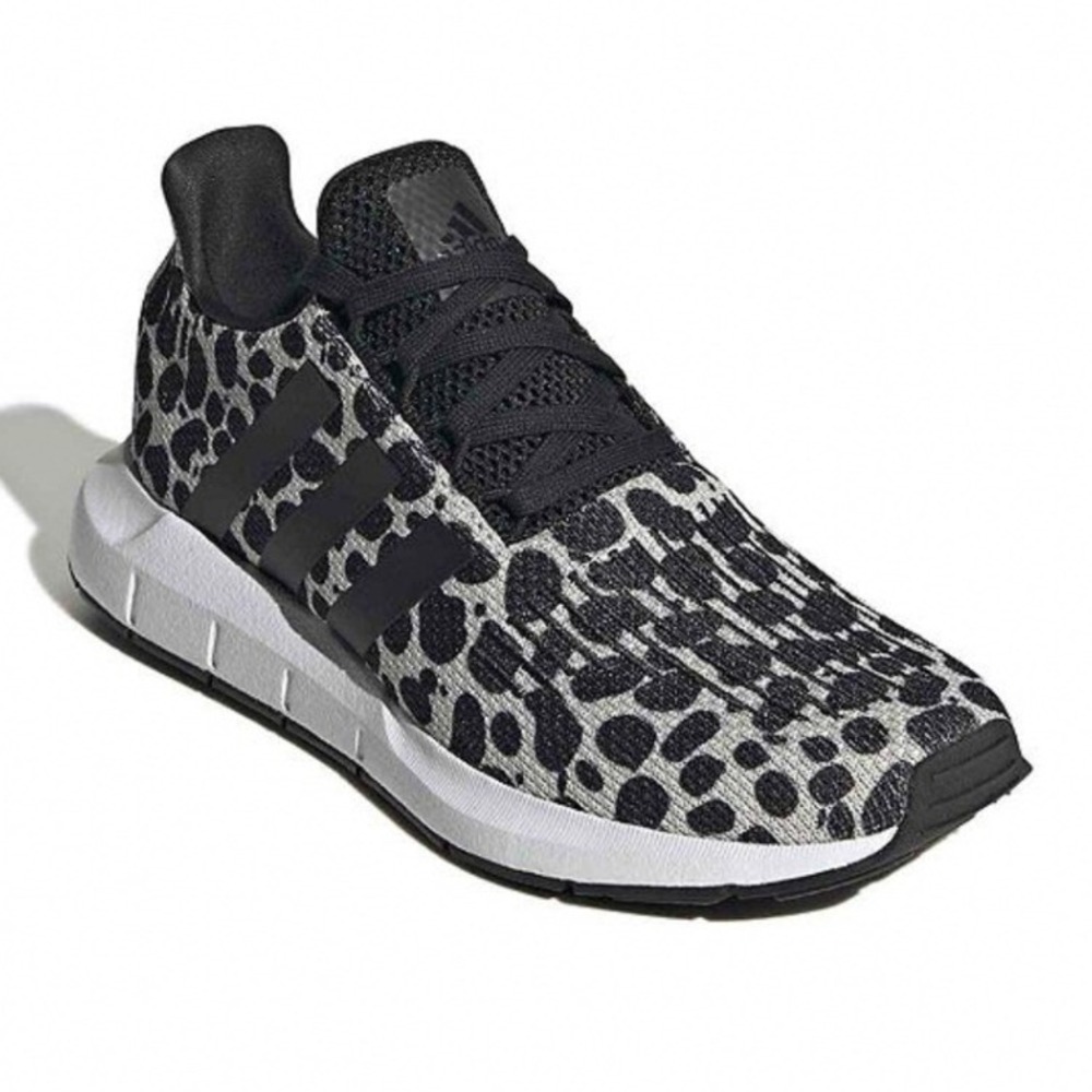Adidas Swift Run Leopard Print Black White Sneakers Women Shoes Size 9.5
